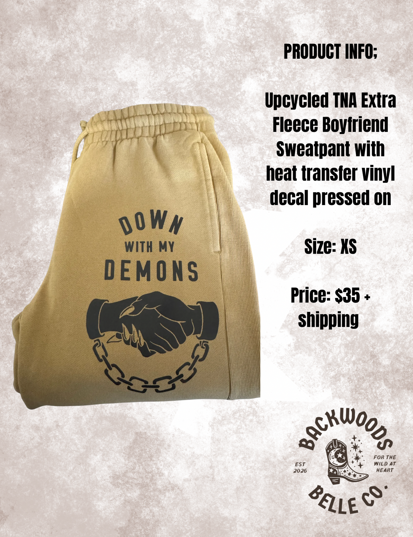 Upcycled TNA Extra Fleece Boyfriend Sweat pant