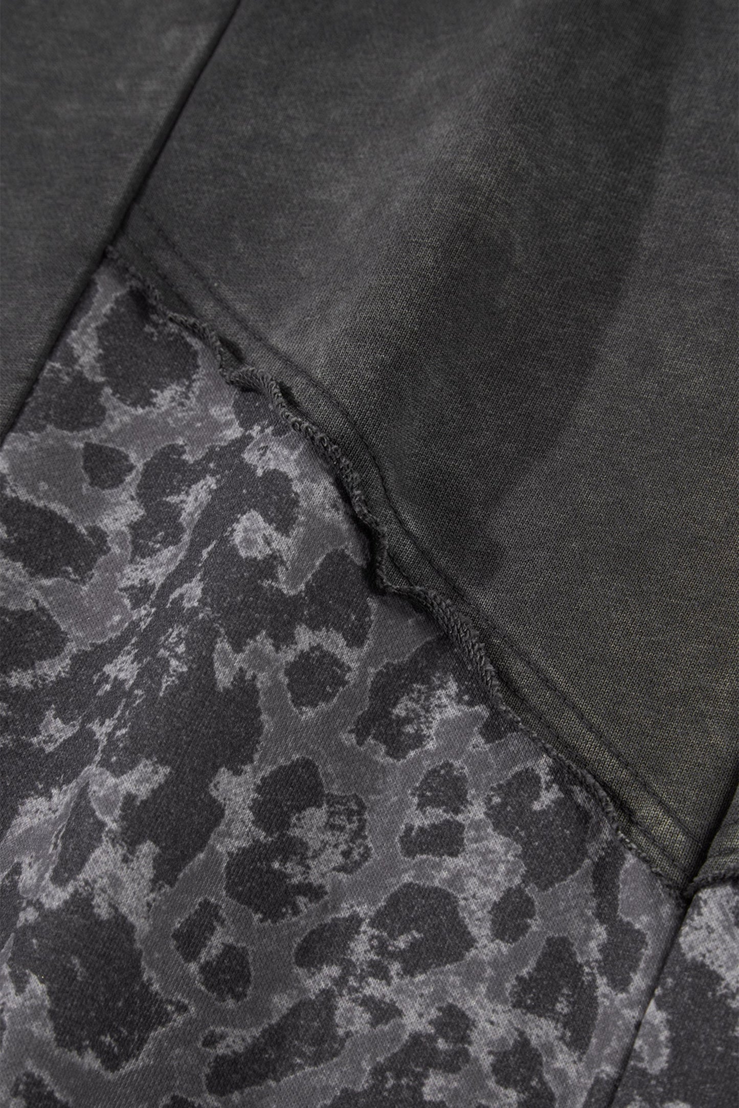 Plus Size Leopard Patchwork Wide Leg Pants